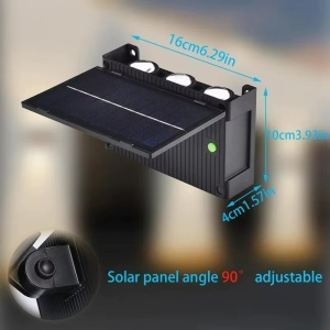 Lampa cu panou solar 6 LED, Montaj pe perete, Iluminare sus-jos, Lumina alb cald - Img 11