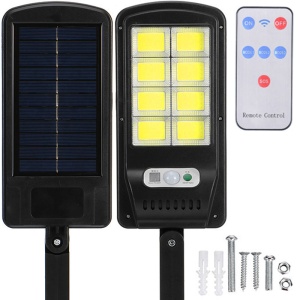Lampa solara 8COB 160 LED, Senzor de miscare, lumina, telecomanda