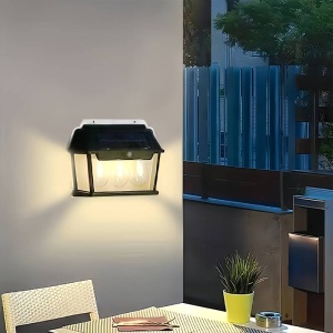 Lampa solara de perete cu 3 becuri LED, 3 moduri de functionare, 38W, 600Lm, senzor miscare, IP65, negru - Img 3