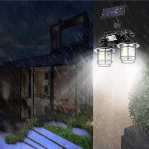 Lampa solara dubla model JD-2217 cu 192 LED COB pentru grădină și terasă - Img 13