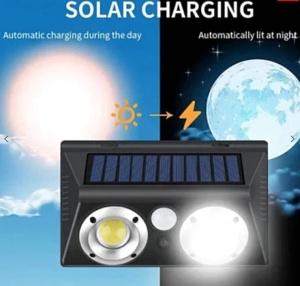 Lampa solara Q TY022 de perete cu LED COB, tip proiector, pentru exterior - Img 4