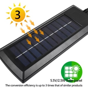 Lampa solara stradala cu telecomanda, Jortan, 150W, 90 COB LED, IP65, senzor miscare, 6500k, 1000lm, 51.6x15.5x34cm, negru - Img 8