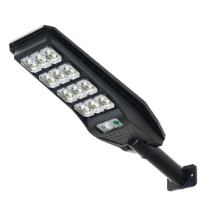 Lampa solara stradala cu telecomanda, Jortan, 200W, 6500k, IP66, ABS, 12 cadrane, cu senzor de miscare, suport, 44x14.6x4.5 cm, negru - Img 2