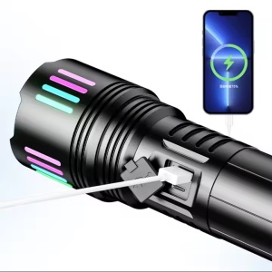 Lanterna LED cu zoom, telescopic, L660, reincarcabila, 35W, 500m, 2000LM, aluminiu, 27x6.2 cm, negru - Img 3