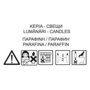 Lumanare decorativa din parafina cu model reliefat decorata, Dimensiune Ø6.5x12 cm, Portocaliu - Img 2