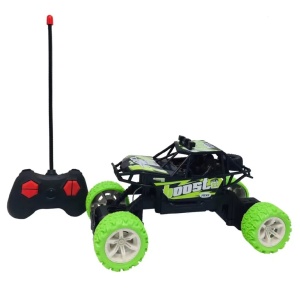 Masina off road de jucarie cu telecomanda 27 MHz, cu lumini, scara 1:18, 20x12x11 cm, negru-albastru/negru-verde - Img 3
