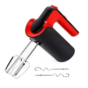Mixer electric, de mana, 800W, 5 viteze si 2 accesorii pentru batut si framantat, rosu/alb - Img 8