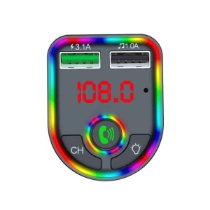 Modulator FM, cu Bluetooth 5.0, incarcare rapida, 3 porturi de incarcare, RGB, negru - Img 4