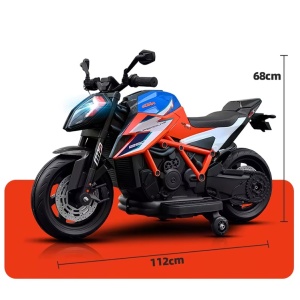 Motocicleta electrica pentru copii 3 ani+, Motor 50W, Baterie 12V7AH, cu roti ajutatoare, lumini si muzica - Img 10