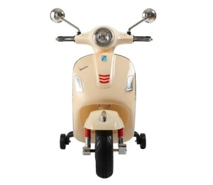 Motocicleta electrica pentru copii Model Vespa 6V, 3-6 ani, 30 kg, Piele si Faruri Led, bej - Img 5