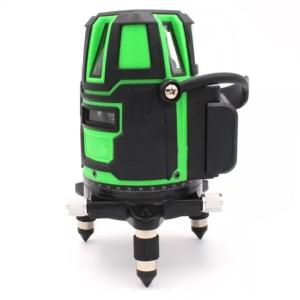 Nivela cu bula laser 2 linii +, 360 grade, fara fir, cu acumulator, verde cu negru - Img 2