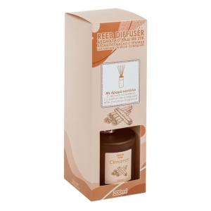 Odorizant pentru camera, cu 6 betisoare si ulei , aroma de scortisoara, 200 ml, 8.5x8x23 cm, transparent - Img 2