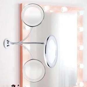 Oglinda pentru machiaj cu 10x Marire, 21 de Becuri LED, Culoare Alb - Img 8
