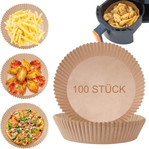 Pachet cu 100 bucati de hartie de copt pentru air fryer, Rezistenta la apa si ulei