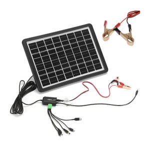 Panou solar 15W portabil, GD-120, IP65, cu mufe pentru incarcare device-uri, ABS, 37x26 cm, negru - Img 6