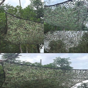Panza de umbrire verde camuflaj cu plasa și franghii de fixare, Dimensiune 3x2m - Img 2