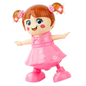 Papusa interactiva, danseaza, canta si are lumini, pentru copii de 3 ani+, 22.5x17.5x12cm, roz - Img 3