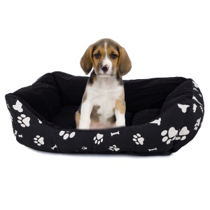 Pat pentru animale de companie - Material textil moale - Dimensiune 62x48x15, Negru - Img 6