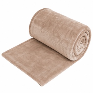 Patura catifelata la atingere tip Cocolino pentru pat dublu, Dimensiune 230x220 cm, Culoare Bej