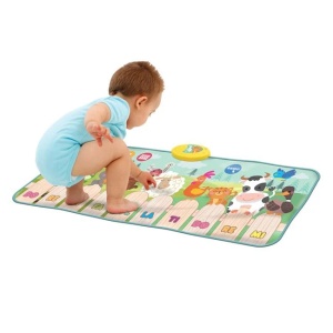 Pian de podea interactiv cu sunete de animale, Melodii si functie touch, Dimensiune 95x35cm