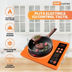 Plita electrica RAF R.8046 cu incalzire radianta infrarosu si control tactil, Putere 3500W - Img 7