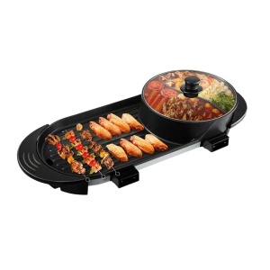 Plita electrica, RAF R5413, 1800 W, 2.5 L capacitate, cu capac, 160℃-220℃, 70x25x10 cm, negru - Img 1