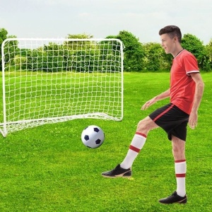 Poarta de Fotbal Metalica, Dimensiune 182x61x122cm, Alb - Img 2