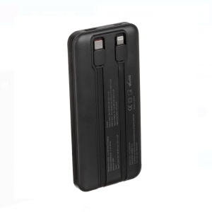 Powerbank 22.5W, ecran LED & 2 cabluri de incarcare 7x1.3x14.5cm, negru - Img 2