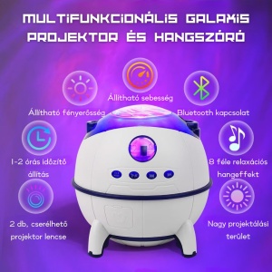 Proiector LED Starry Sky Nightlight cu difuzor Bluetooth, Alb - Img 3