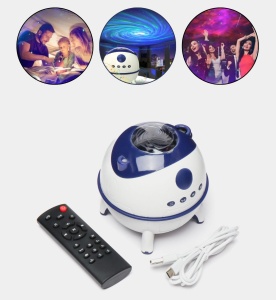 Proiector LED Starry Sky Nightlight cu difuzor Bluetooth, Alb - Img 9