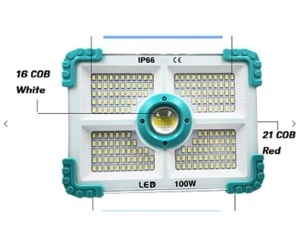 Proiector solar COBA CB F188 putere 100W si 188 LED, Alb cu albastru - Img 6