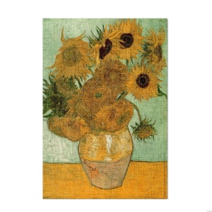 Puzzle din 300 piese, pictura Sunflowers a lui Vincent van Gogh, Dimensiune 39 x 27 cm - Img 2