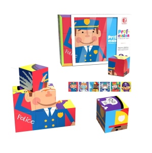 Puzzle Educativ 6 in 1, Meserii, cu 9 Piese, 18x18x6cm, Multicolor - Img 1