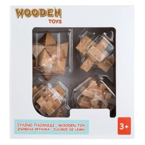 Puzzle Logic din Lemn, 4 Forme 3D, 54 de piese - Img 2