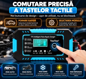 Redresor Auto Smart 12V, 4-100Ah, Reparare Baterie prin Impulsuri, Display LCD, Mod Iarna/Vara, Auto/Moto - Img 4