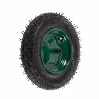Roata roaba Micul Fermier 3.50-8 diametru ax 14mm janta verde - Img 3