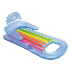 Saltea Gonflabila cu Spatar si Husa, Intex, 1.60x0.85 m, albastru - Img 1