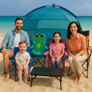Scaun Camping pentru Copii, Pliabil, Model Unicorn, cu Husa 36x36x75cm, Fucsia - Img 2