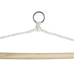 Scaun leagan suspendabil din macrameu - Dimensiune Ø100x120cm, Bej - Img 3