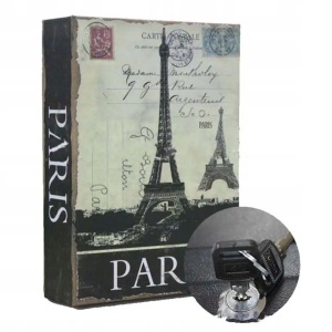 Seif tip carte cu design Turnul Eiffel, Retro, cu 2 chei - Img 6