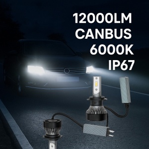 Set 2 becuri LED H7, 100W, COB, lumina alb-rece, 12000LM - Img 4