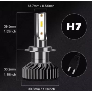 Set 2 Becuri LED H7 100W, F2 COB, Ventilator Slim, Canbus - Lumină Albă Rece 6000K - Img 2