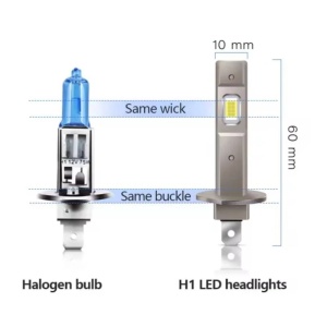 Set 2 becuri LED W H1 120W, 15000Lm, 12V, 6000K, lumina alb-rece - Img 6