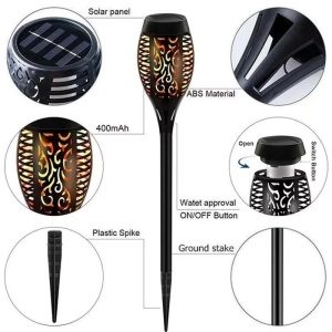 Set 2 lampi solare cu efect flacara, Montaj in sol, Iluminare ambientala exterior - Img 10