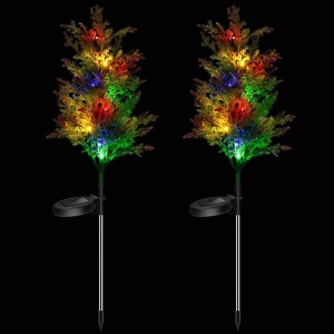 Set 2 lampi solare tip bradut tuia cu 8 Led-uri colorate, Inaltime 74cm, Senzor de lumina - Img 6