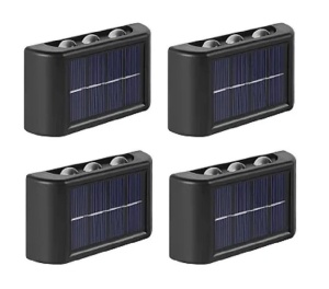 Set 4 lampi solare de perete cu 6 leduri, Lumina alb cald, Iluminare sus-jos, Protectie IP65 - Img 5