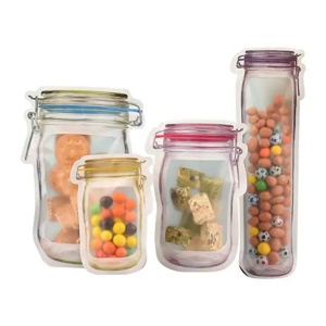 Set 4 pungi de depozitare pentru alimente, cu fermoar, 4 dimensiuni - Img 9