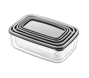 Set 5 caserole din plastic cu capac, 5 marimi diferite