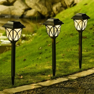 Set 6 lampi solare decorative de gradina tip felinar, Iluminare ambientala, Rezistente la exterior - Img 8