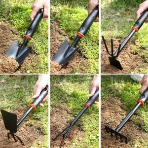 Set 6 unelte pentru gradinarit, din plastic dur si otel, Dimensiuni 30-39 cm - Img 2